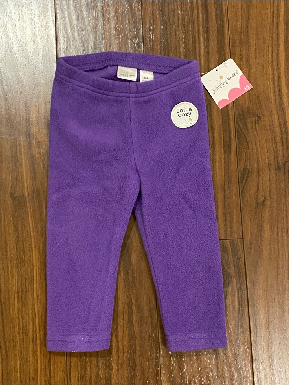 4/$20 Purple fleece pants size 12 months